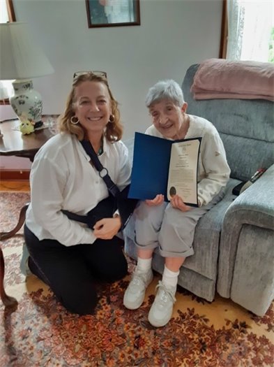 Westie Barbara Keyes celebrates 100th birthday