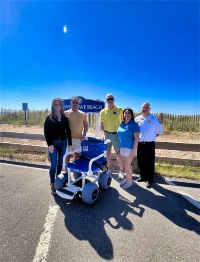 West Haven Business Alliance donates beach wheelchair to Park-Rec